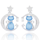 349281 FURRY COMPANIONS CAT ON MOON SP EARRINGS